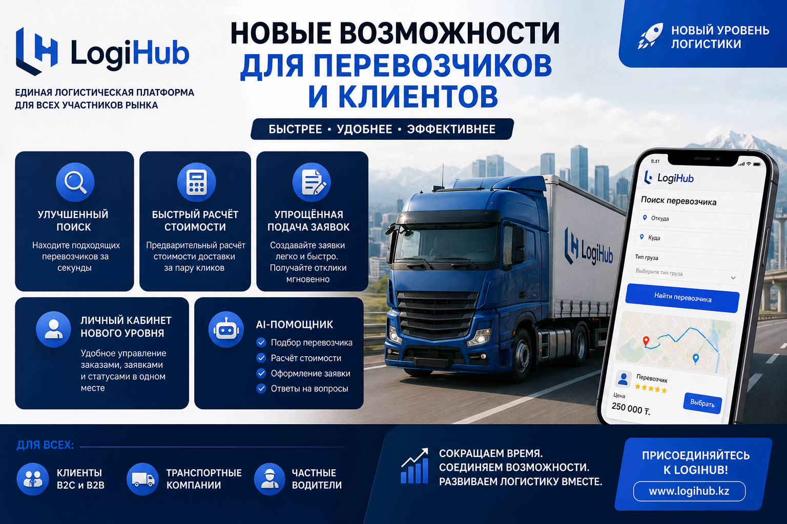 LogiHub запускает новые возможности для перевозчиков и клиентов